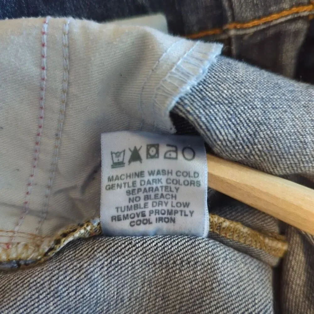 Vintage Y2K Allen B‎ Schwartz Frayed Embellished Flare Denim Jeans Women's 29